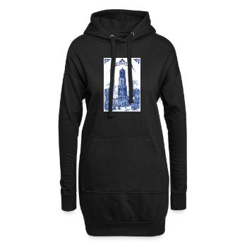 Utrecht, der Dom - Hoodie-Kleid - Schwarz - Vorne