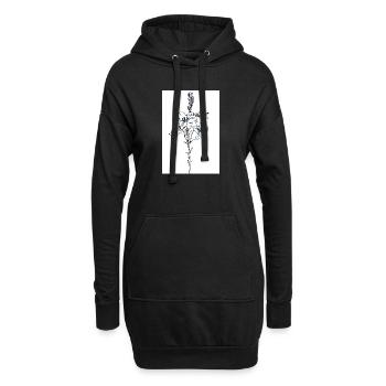 Lys bleus - Sweat-shirt à capuche long Femme - noir - Devant