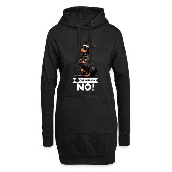 Avant de demander à Dobermann, Dobermannbesitzer - Sweat-shirt à capuche long Femme - noir - Devant