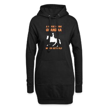 Eine reitende Großmutter - Hoodie-Kleid - Schwarz - Vorne