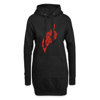 La plume rouge - Sweat-shirt à capuche long Femme - noir - Devant