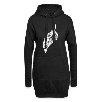 La plume blanche - Sweat-shirt à capuche long Femme - noir - Devant