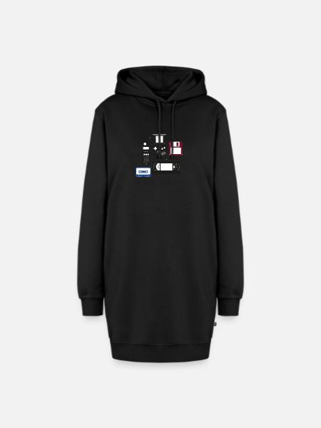 Never Forget Nerd Shirt - Hoodie-Kleid - Schwarz