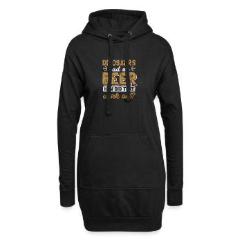Dinosaurier hatten kein Bier - Hoodie-Kleid - Schwarz - Vorne