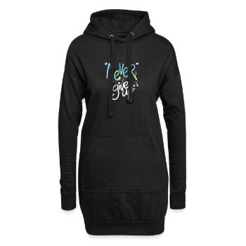 Niemals immer aufgeben und motivieren Zitat - Hoodie-Kleid - Schwarz - Vorne