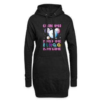 Grand-mère est mon nom Bingo est mon jeu Drôle Bingo - Sweat-shirt à capuche long Femme - noir - Devant