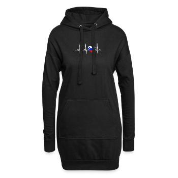 I LOVE ekg heartbeat SLOVÉNIE Slovenia - Sweat-shirt à capuche long Femme - noir - Devant