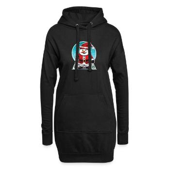 cooler Schneemann - Hoodie-Kleid - Schwarz - Vorne