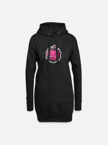 Roten süssen Apfel - Hoodie-Kleid - Schwarz