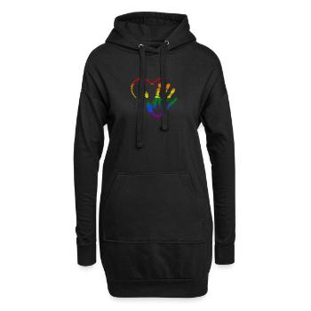 RAINBOW MAIN DANS LA MAIN - Sweat-shirt à capuche long Femme - noir - Devant