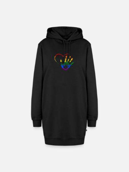 RAINBOW HAND IN HAND - Hoodie-Kleid - Schwarz