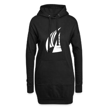 Zwei elegante Segel für coole Skipper und Kapitäne - Hoodie-Kleid - Schwarz - Vorne