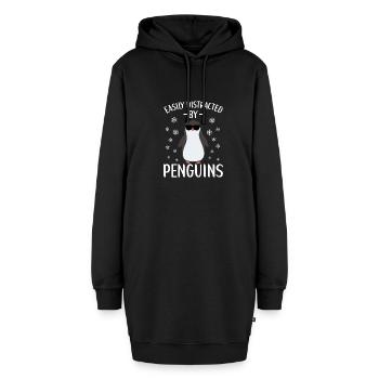 Pinguin Outfit für Pinguin Liebhaber - Hoodie-Kleid - Schwarz - Vorne