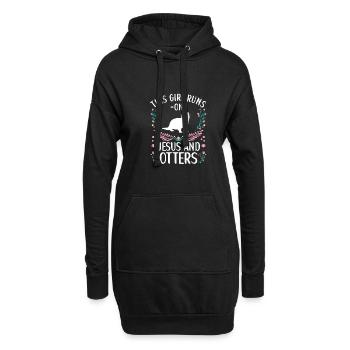 Tenue de loutre Amoureux de la loutre de mer - Sweat-shirt à capuche long Femme - noir - Devant