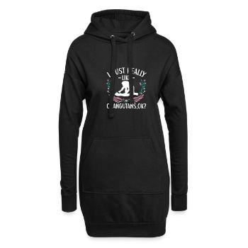 Tenue orang-outan Amoureux des singes - Sweat-shirt à capuche long Femme - noir - Devant