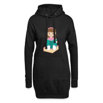 Schulanfang Maedchen 03 0225 - Hoodie-Kleid - Schwarz - Vorne