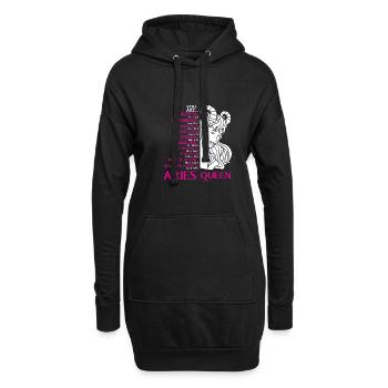 Sternzeichen Widder - Hoodie-Kleid - Schwarz - Vorne
