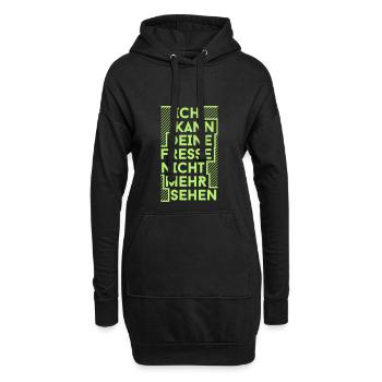 ich kann deine fresse nicht mehr sehen - Hoodie-Kleid - Schwarz - Vorne