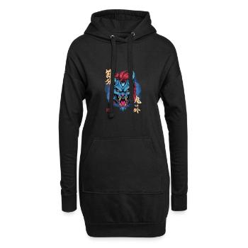 Yeti Blue Oni - Hoodie-Kleid - Schwarz - Vorne