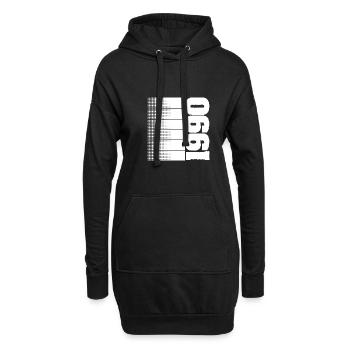 1990 - Hoodie-Kleid - Schwarz - Vorne