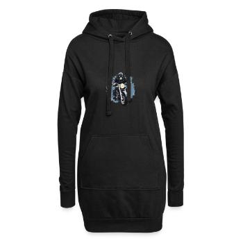 Motorrad Biker Gorilla - Hoodie-Kleid - Schwarz - Vorne