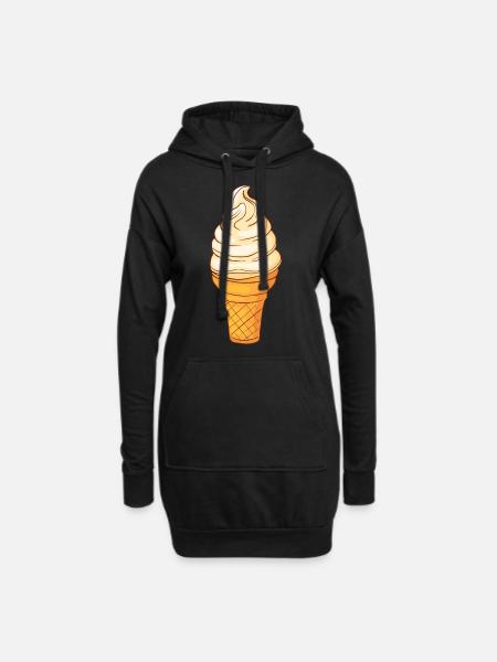 Softeis - Hoodie-Kleid - Schwarz