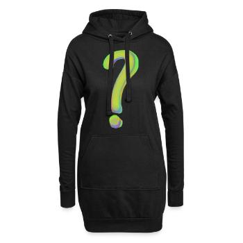 Point d'interrogation - Sweat-shirt à capuche long Femme - noir - Devant