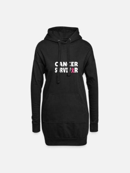 Breast Cancer: Cancer Survivor - Hoodie-Kleid - Schwarz