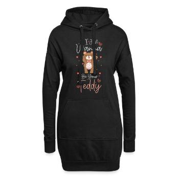 Bär Baby Familie Stofftier - Hoodie-Kleid - Schwarz - Vorne