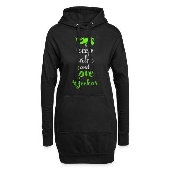 Reptilien Tropisch Haustier Eidechsenliebhaber - Hoodie-Kleid - Schwarz - Vorne