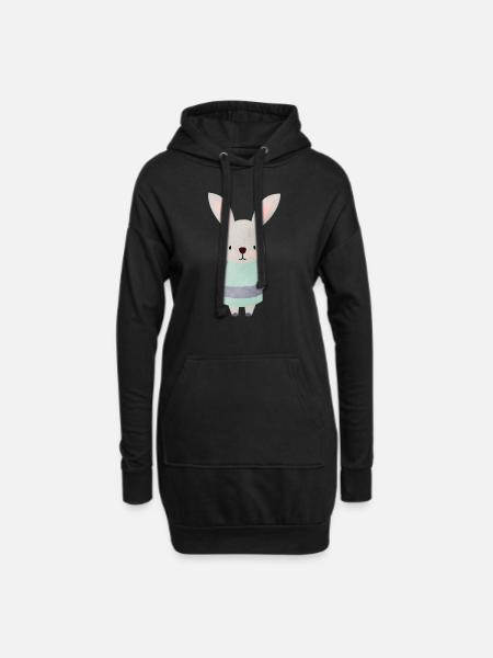 Hare spoon - Hoodie Dress - black