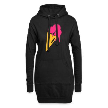 eis, Eiskrem, waffel, Sommer - Hoodie-Kleid - Schwarz - Vorne