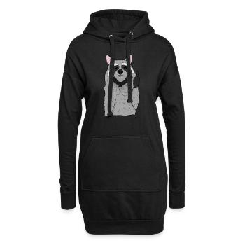 Le raton laveur mignon montre un cadeau de doigt du majeur - Sweat-shirt à capuche long Femme - noir - Devant
