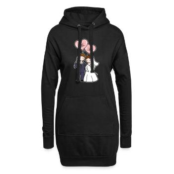 Couple marié - Sweat-shirt à capuche long Femme - noir - Devant