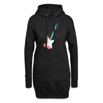 Guitare électrique - Sweat-shirt à capuche long Femme - noir - Devant