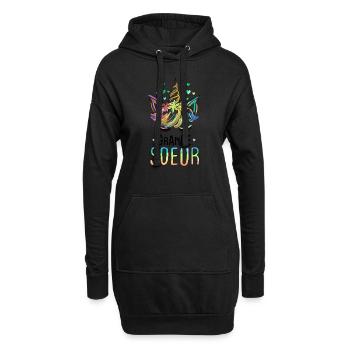Licorne Filles Future grande soeur en 2023 Cadeau - Sweat-shirt à capuche long Femme - noir - Devant