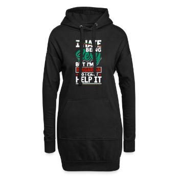 Bulgarisch Bulgarien Bulgarische Flagge Ich hasse es zu sein - Hoodie-Kleid - Schwarz - Vorne