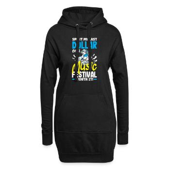 J’ai dépensé mon dernier dollar pour un festival de musique. Valeur - Sweat-shirt à capuche long Femme - noir - Devant