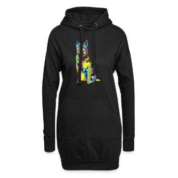 Bouvier australien Red Blue Heeler - Sweat-shirt à capuche long Femme - noir - Devant
