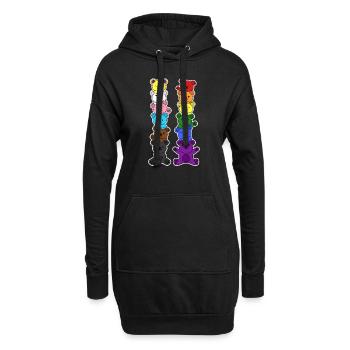 Pride Progress Flagge Bären für Gleichberechtigung - Hoodie-Kleid - Schwarz - Vorne