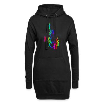 New York, États-Unis, Amérique, Voyage, Ville touristique - Sweat-shirt à capuche long Femme - noir - Devant