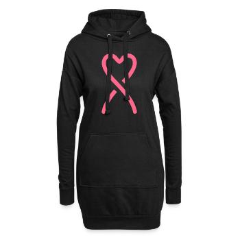 Sensibilisation cancer du sein - Sweat-shirt à capuche long Femme - noir - Devant