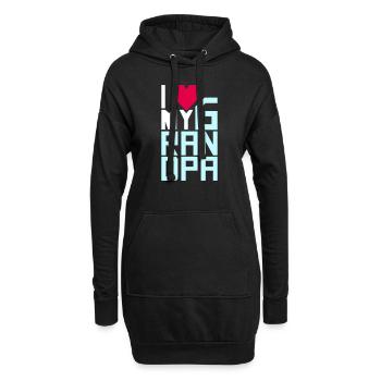 J’aime mon grand-père Meilleur grand-père Grand-père Cœur - Sweat-shirt à capuche long Femme - noir - Devant