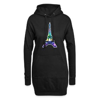 Eiffel tower #23 - Sweat-shirt à capuche long Femme - noir - Devant