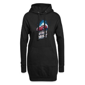 infinite drift - course voiture - Sweat-shirt à capuche long Femme - noir - Devant