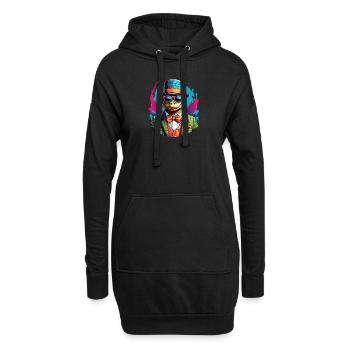 Crocodile alligator coloré avec lunettes de soleil et chapeau - Sweat-shirt à capuche long Femme - noir - Devant
