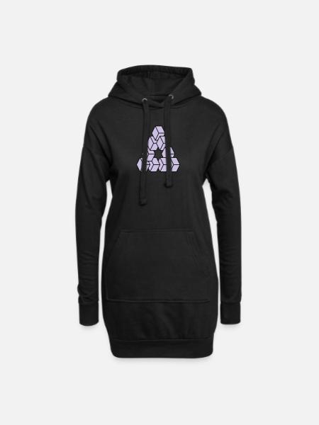Optische Täuschung - Unmögliche Figur - Hoodie-Kleid - Schwarz