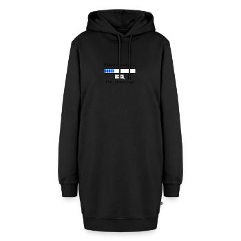 Ich denke nach - Hoodie-Kleid - Schwarz - Vorne - AI Model Female 172 light (172cm)