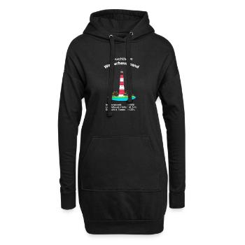 Leuchtturm Westerheversand Nordseeküste, Zeichnung - Hoodie-Kleid - Schwarz - Vorne