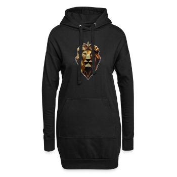 Löwe Lion Paper cut - Hoodie-Kleid - Schwarz - Vorne